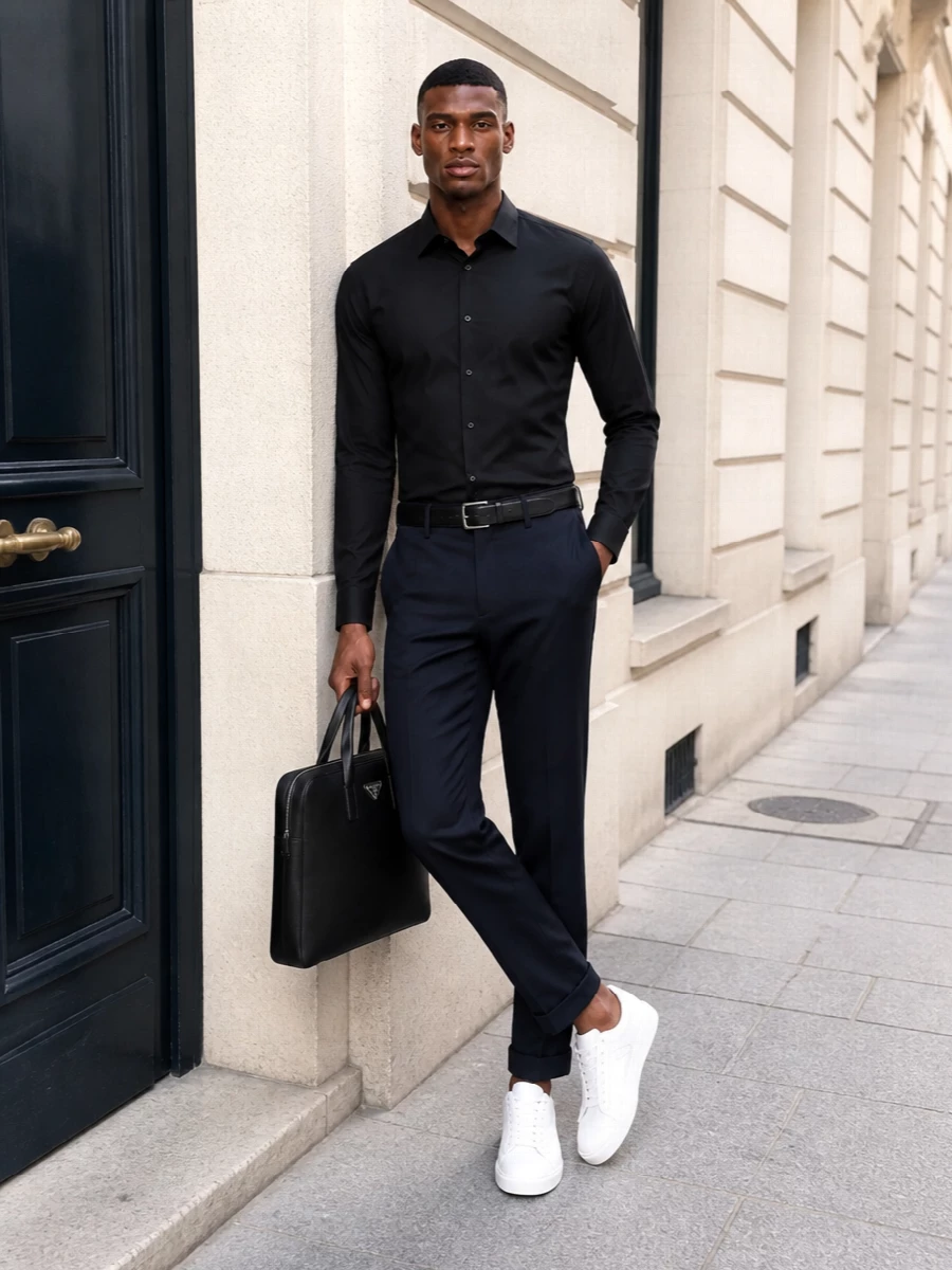 Burberry shirt balmain trousers office outfit