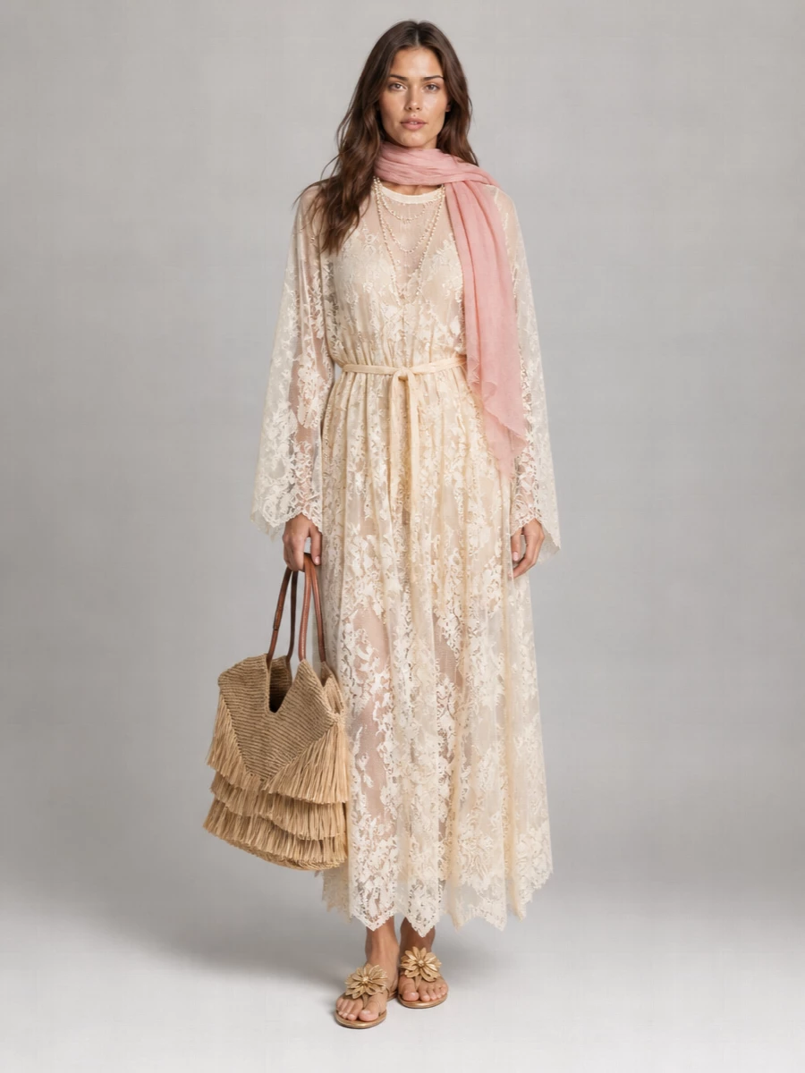 Zimmermann Lace Cape Maxi Dress