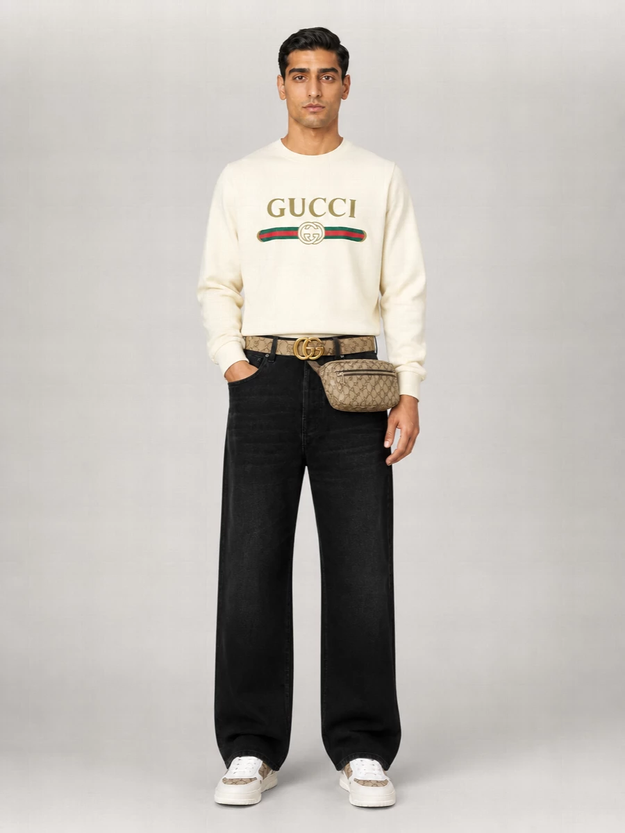 Gucci Gg Supreme Fabric Crossbody Bag