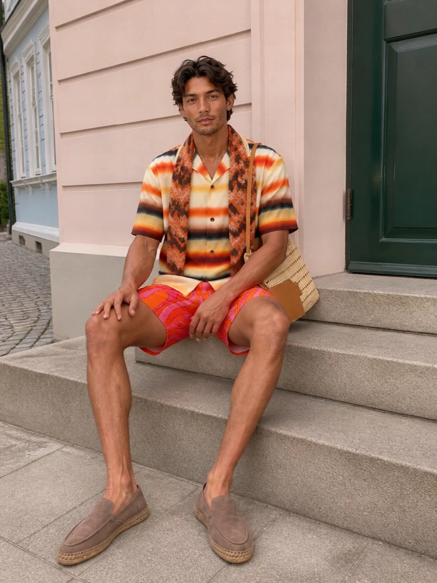 Pucci print shorts loewe camp shirt outfit