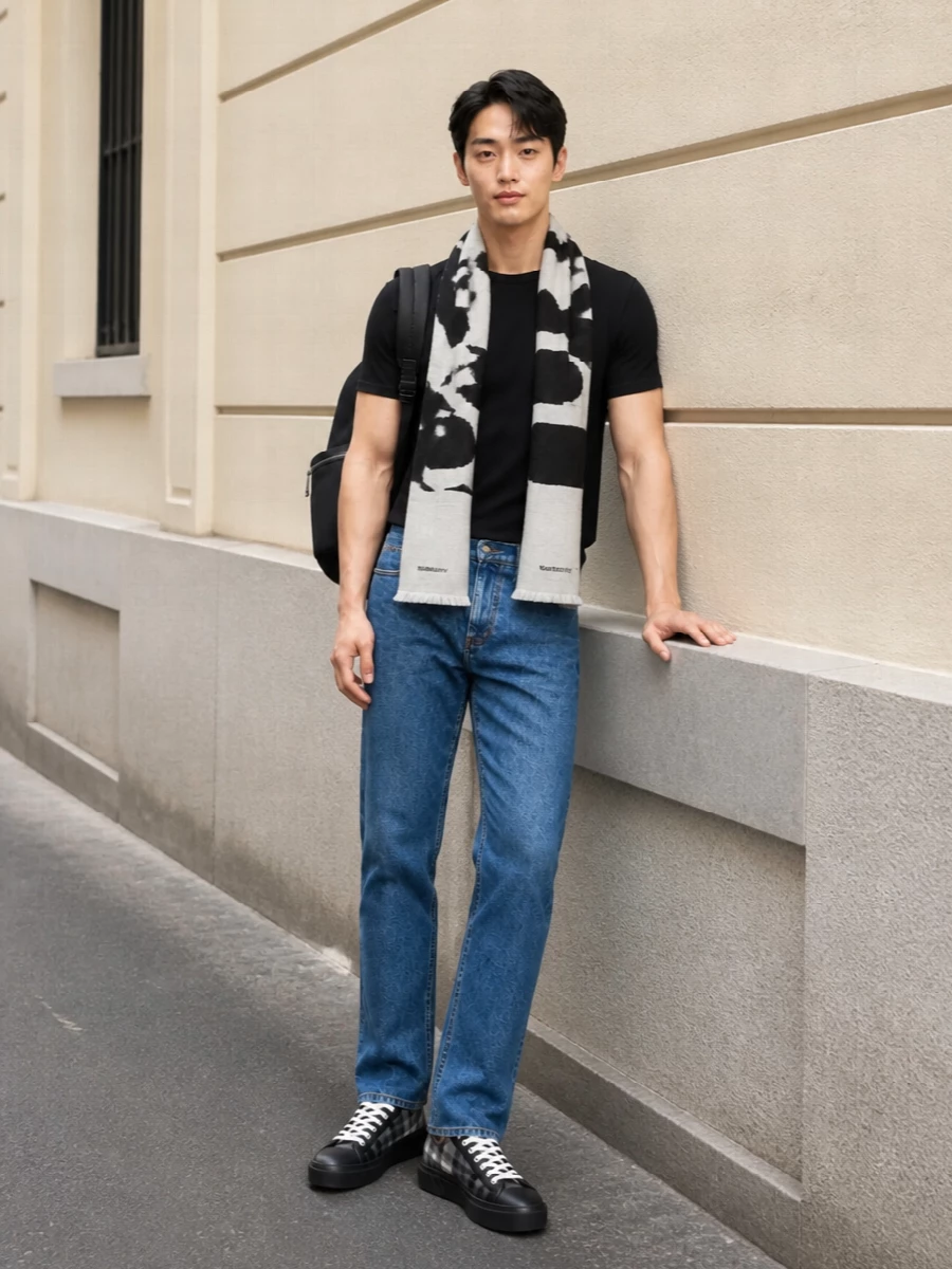 Burberry mens tshirt jeans sneakers outfit