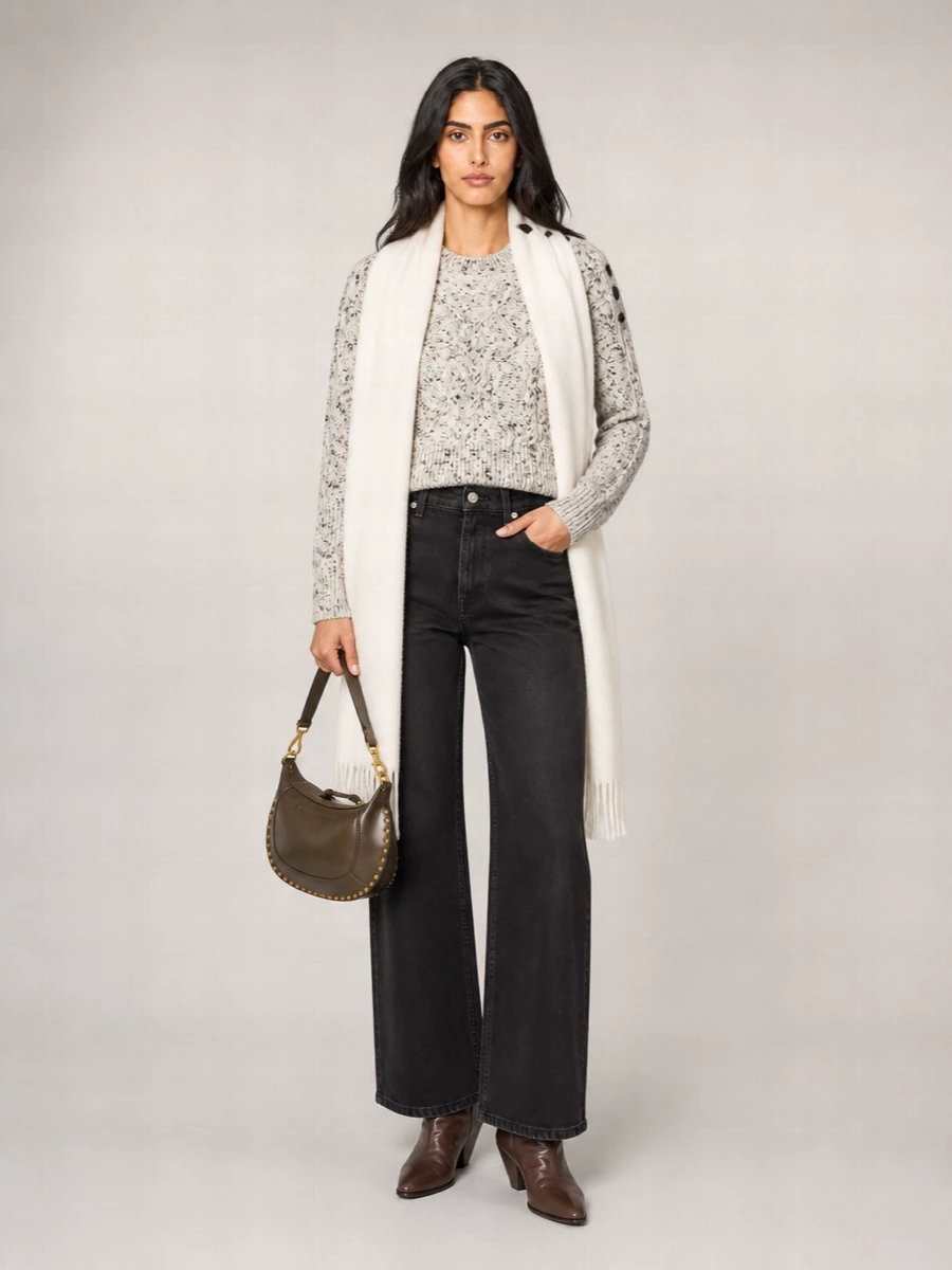 Isabel Marant Etoile Alpaca Wool Cable-Knit Crew-Neck Jumper