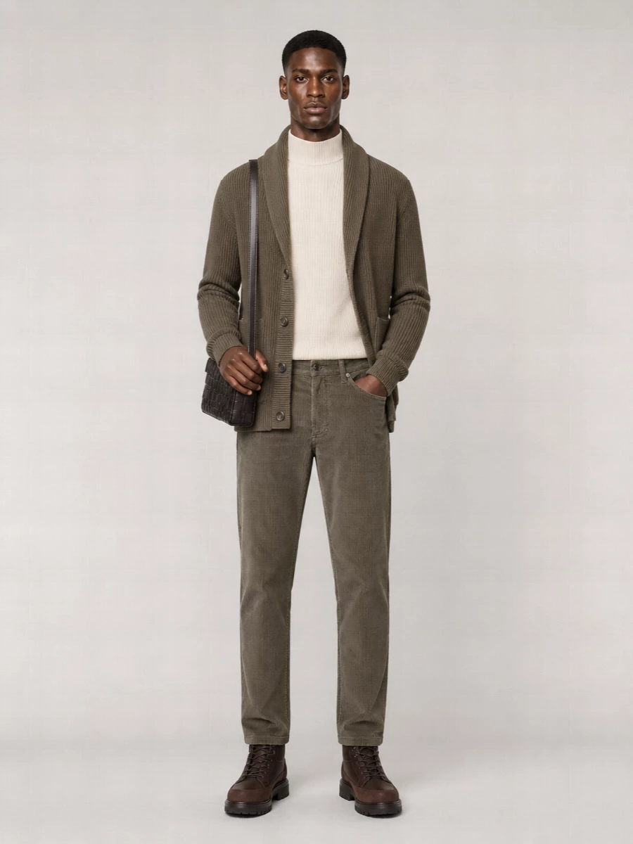 Brunello Cucinelli Ribbed Shawl Collar Cotton Cardigan