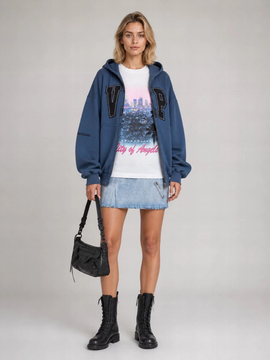 Balenciaga Ribbed Oversized Hoodie