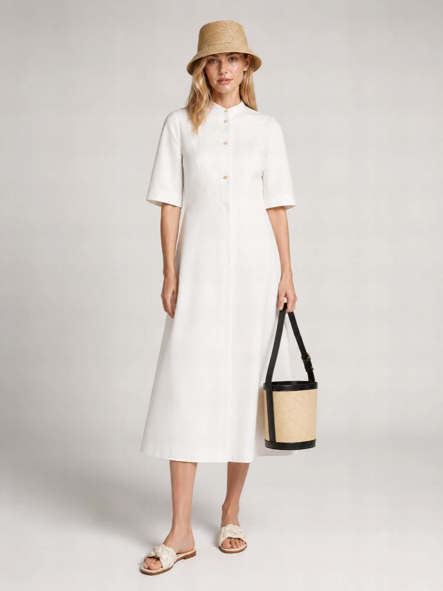 Jil Sander Cannolo Raffia Shoulder Bag