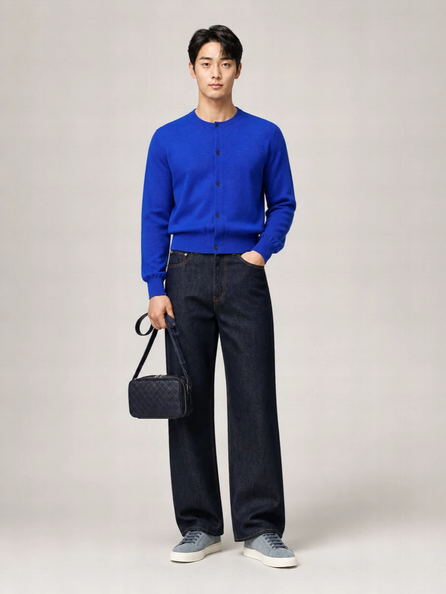 Auralee Cashmere Crewneck Cardigan