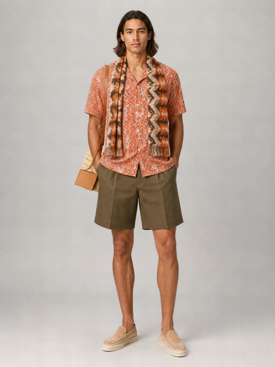 Paul Smith Floral Print Short Sleeve Cotton Shirt