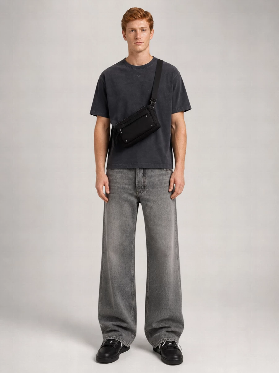 Off-White Denim Relaxed-Fit Straight-Leg Jeans