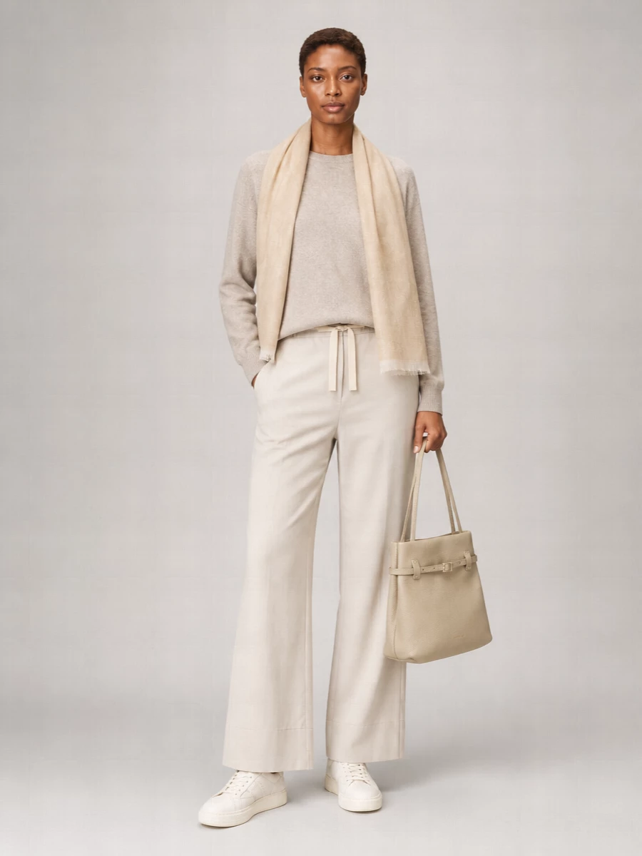 S Max Mara Cashmere Wool Long-Sleeve Crew-Neck Sweater