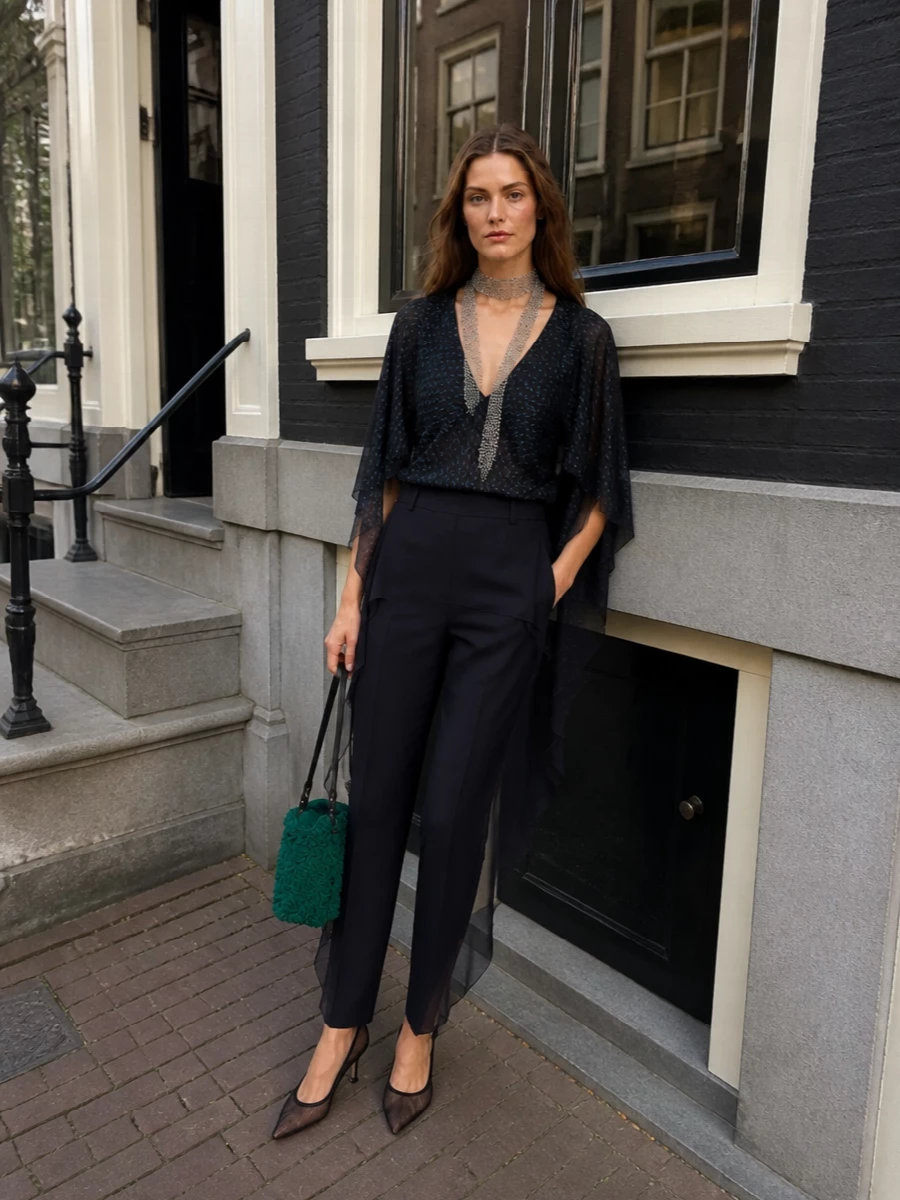 Kiko kostadinov blouse lanvin trousers outfit