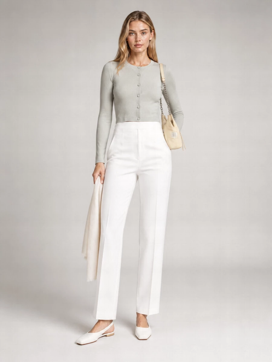 Max Mara Silk Cashmere Cropped Cardigan