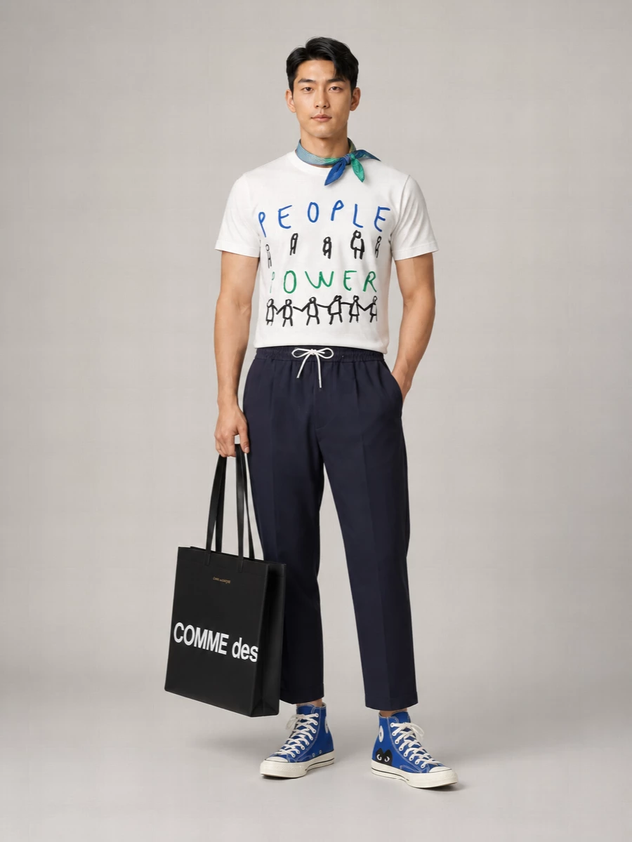 Comme Des Garçons Cotton High-Top Sneakers