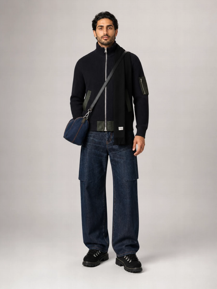 Sacai Straight-Leg Cutout Denim Jeans