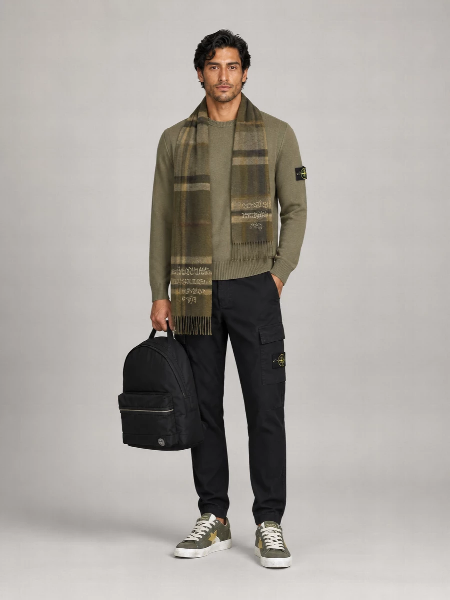 Stone Island Ribbed Crewneck Wool Jumper