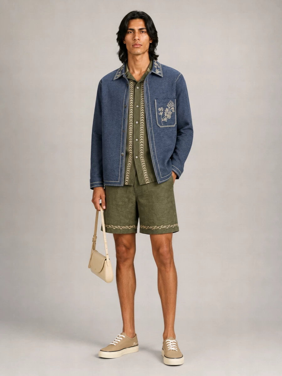 Isabel Marant Embroidered Cotton Shirt Jacket