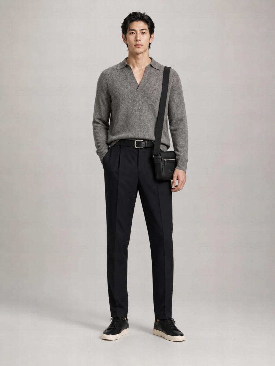 Tom Ford Cashmere Silk Long-Sleeve Polo Shirt