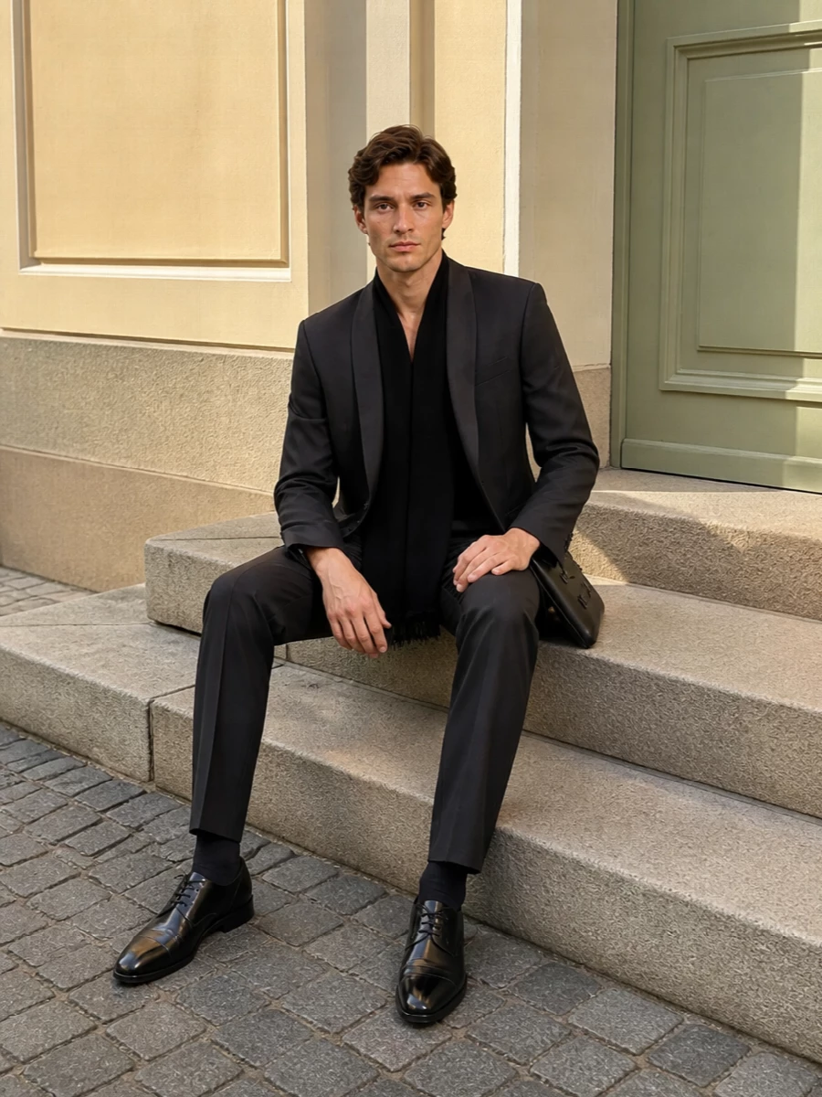 Maison margiela tuxedo black trousers oxfords