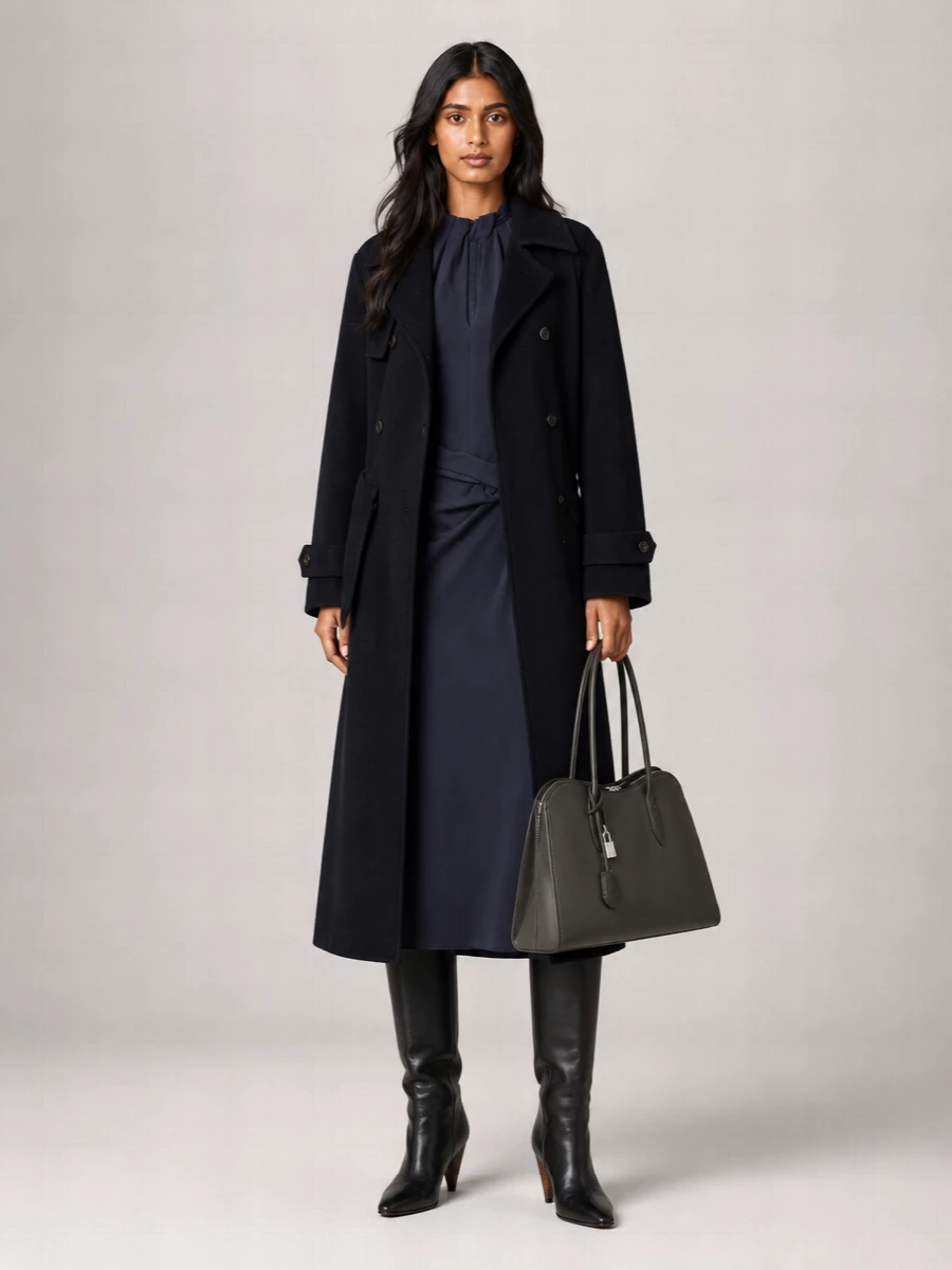 Paul Smith wool felted double-breasted belted jacket
