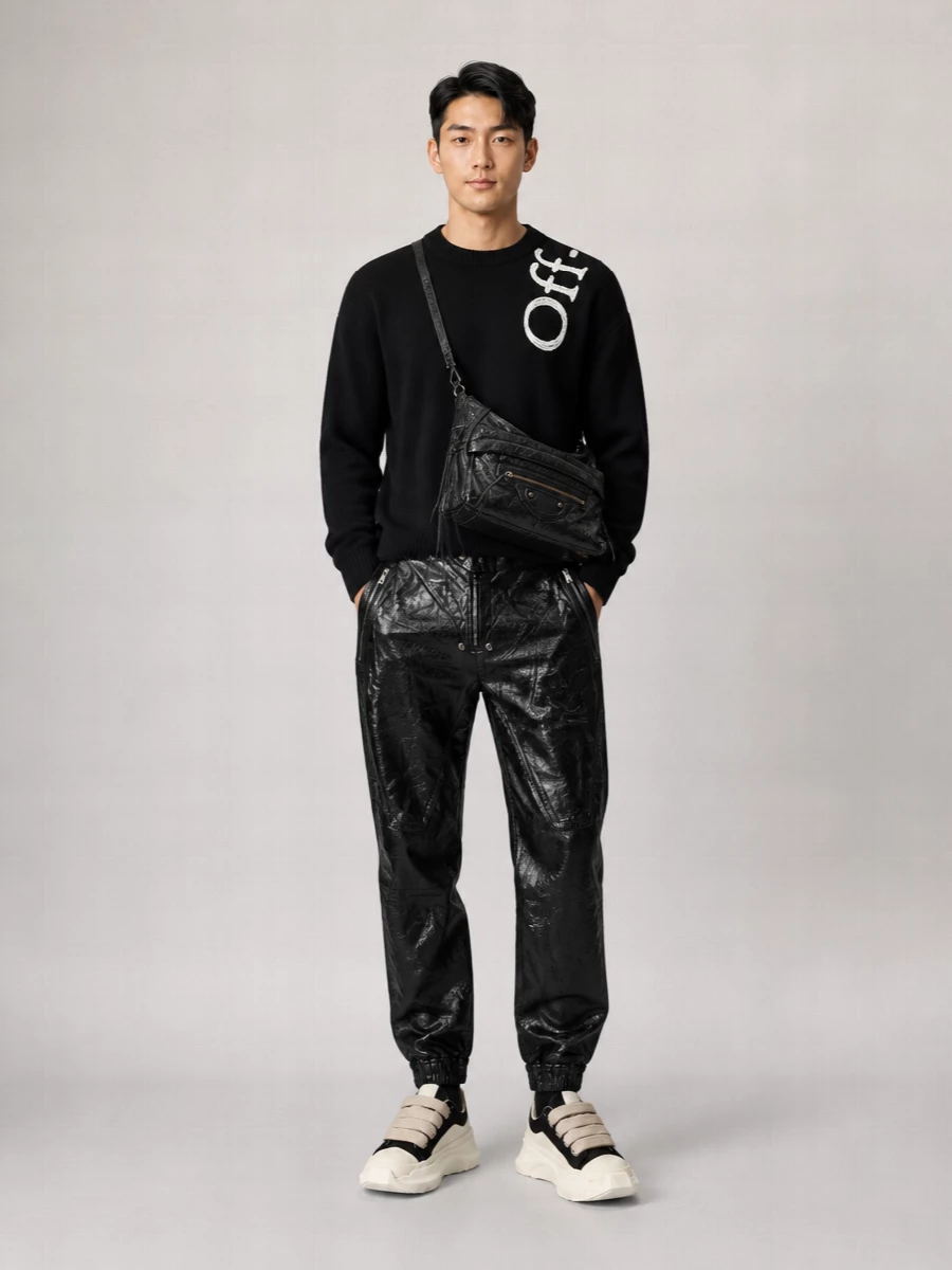 Balenciaga Leather Medium Multipocket Crossbody Bag