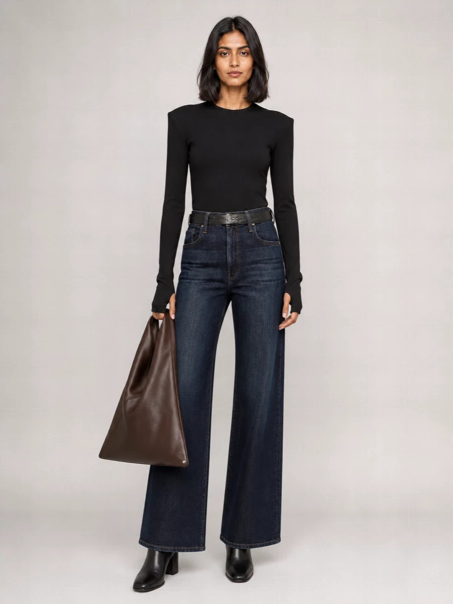 Mother Denim Mid-Rise Wide-Leg Jeans