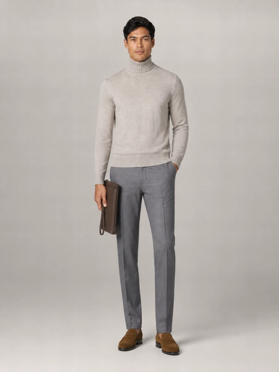 Zanone Virgin Wool Turtleneck Long-Sleeve Sweater