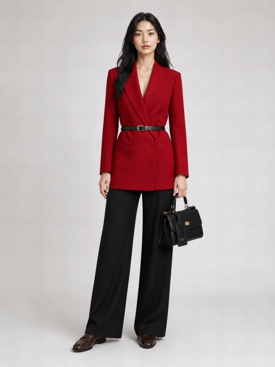 Dries Van Noten Wool Oversized Double-Breasted Blazer