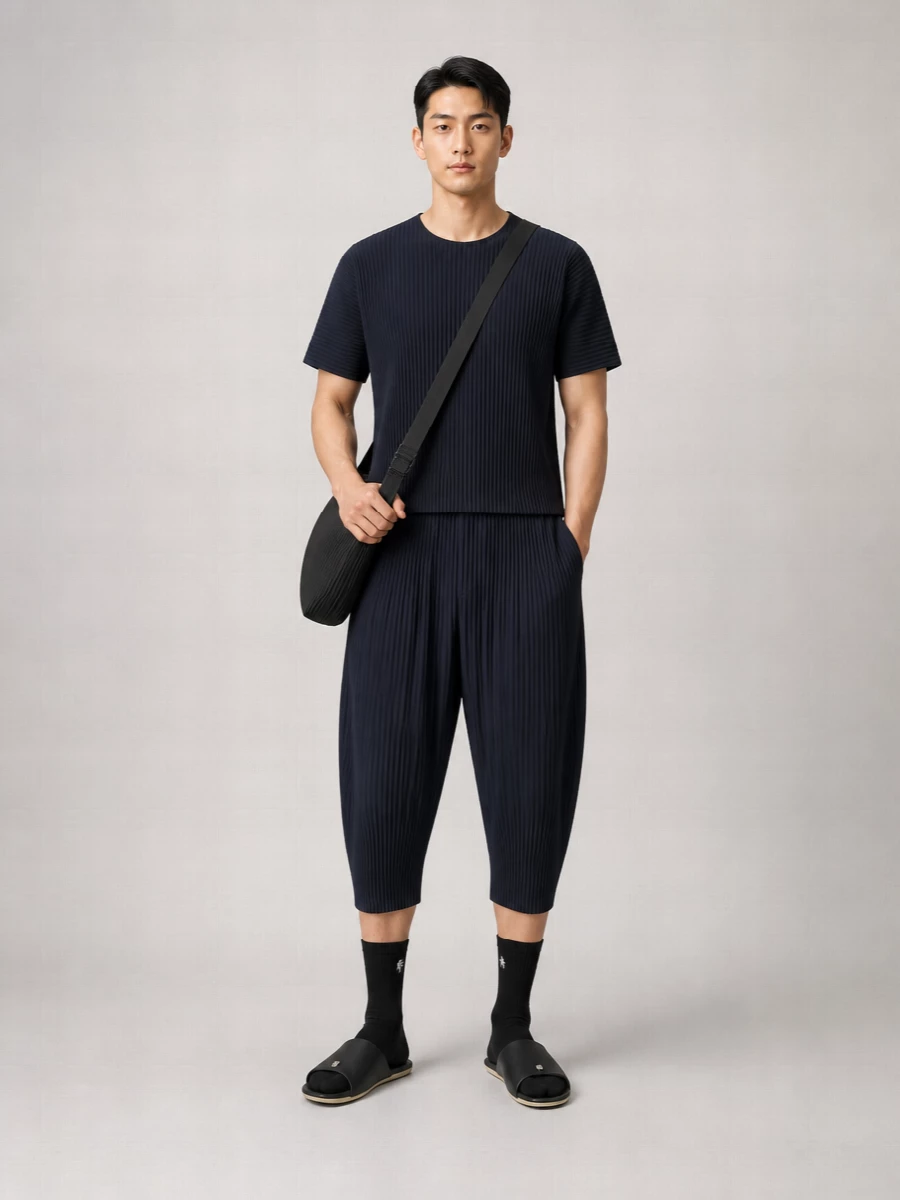 Homme Plisse Issey Miyake Polyester Drop-Crotch Shorts