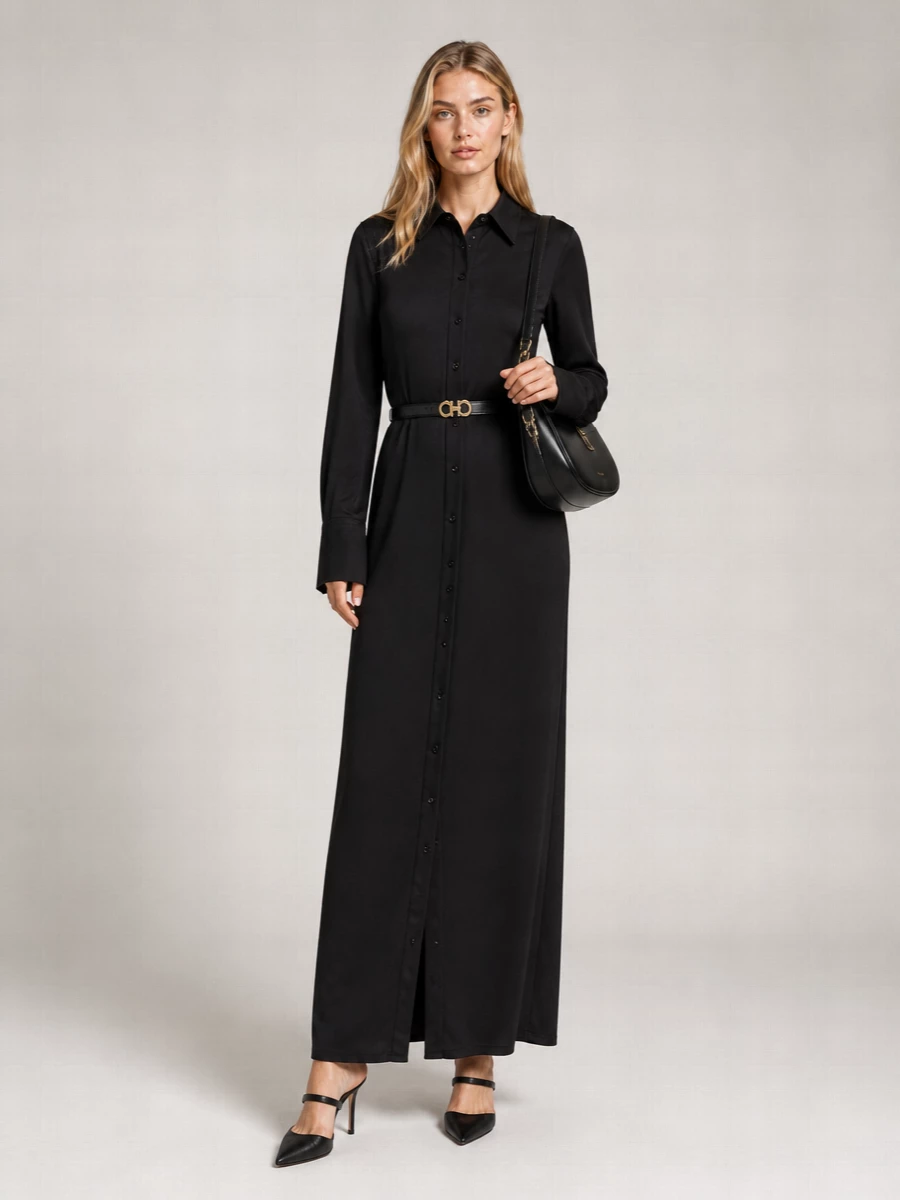 Sportmax Viscose Jersey Maxi Shirt Dress
