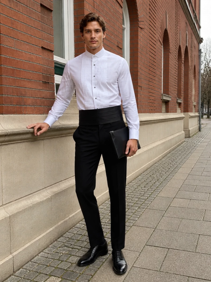 Junya watanabe tux shirt black tailored trousers