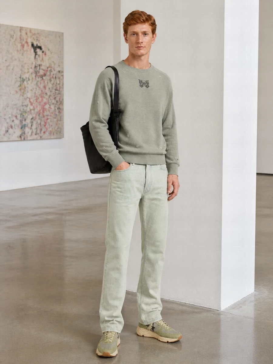 Needles sweatshirt fear of god jeans golden goose