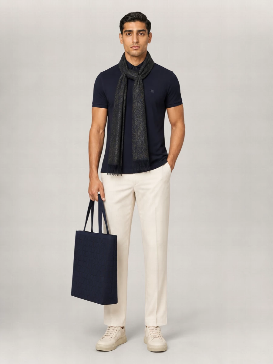Etro Cotton Printed Detail Polo Shirt