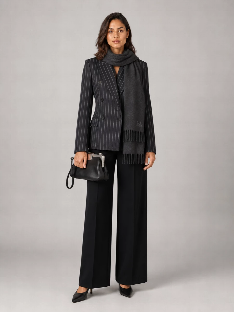 Max Mara Pinstripe Double-Breasted Blazer