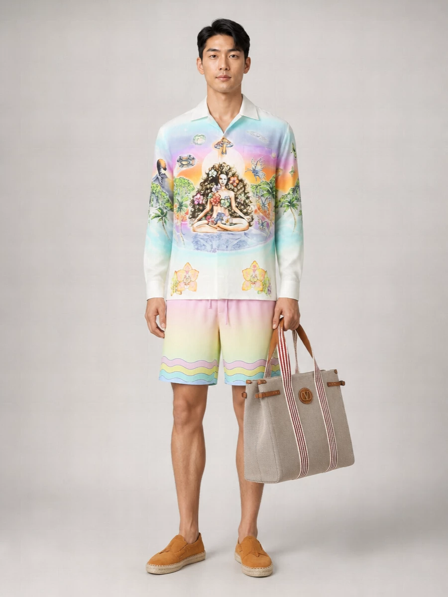 Casablanca Printed Linen Shirt