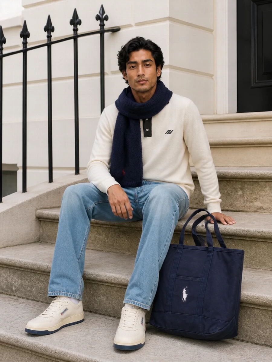 Autry rugby knit polo ralph lauren jeans sneakers