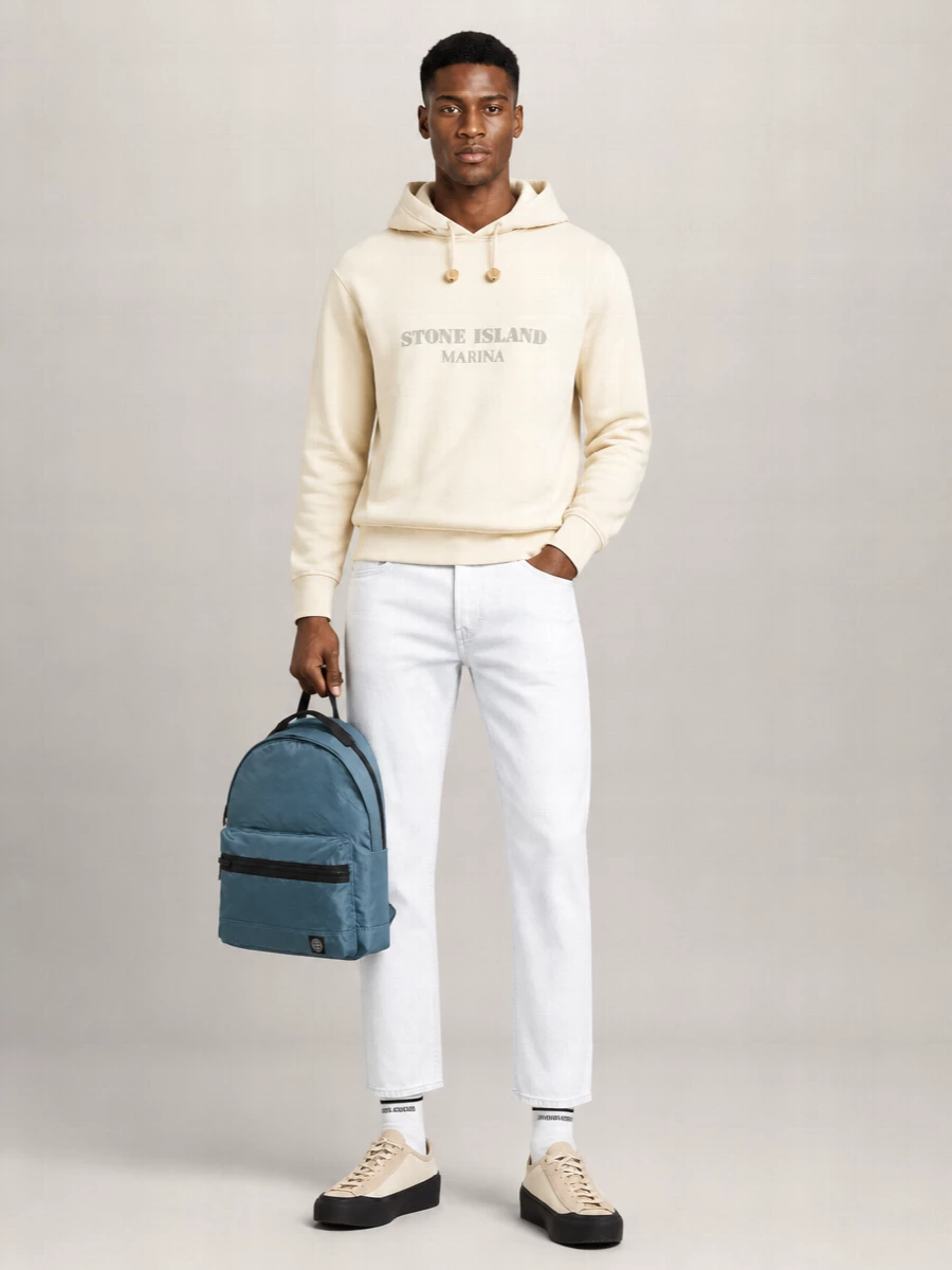 Stone Island Cotton Logo-Print Hoodie