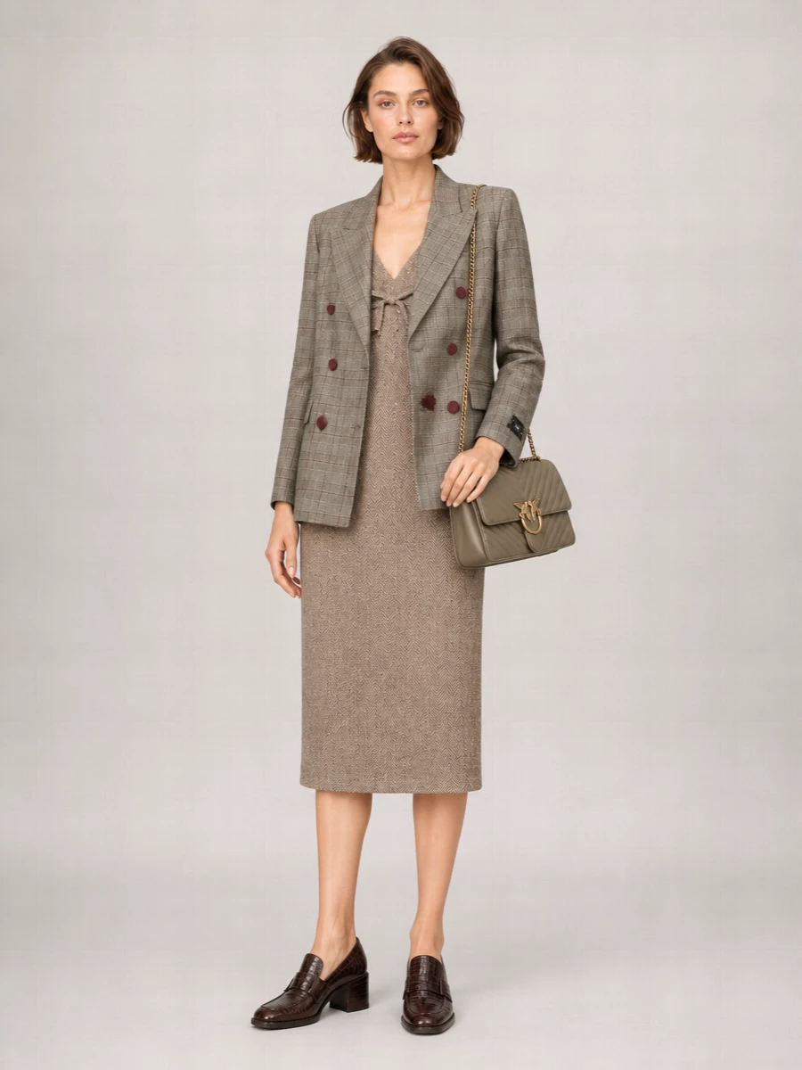 Pinko Jacquard Double-Breasted Blazer