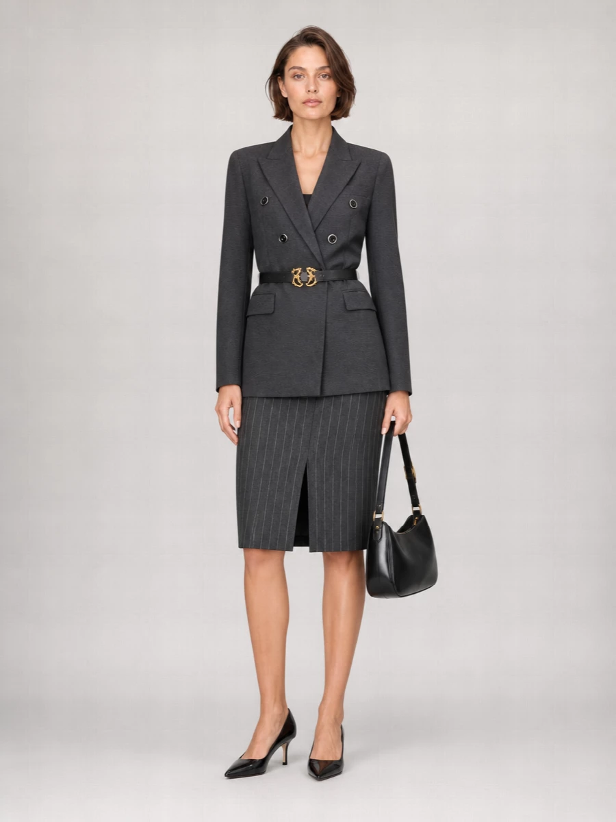 Pinko Pinstripe Mini Flared Skirt