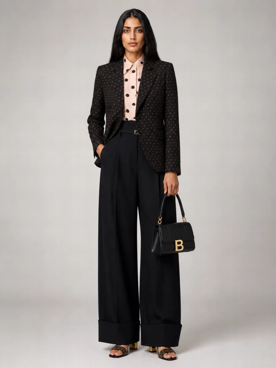 Fendi Printed Wool Blend Blazer