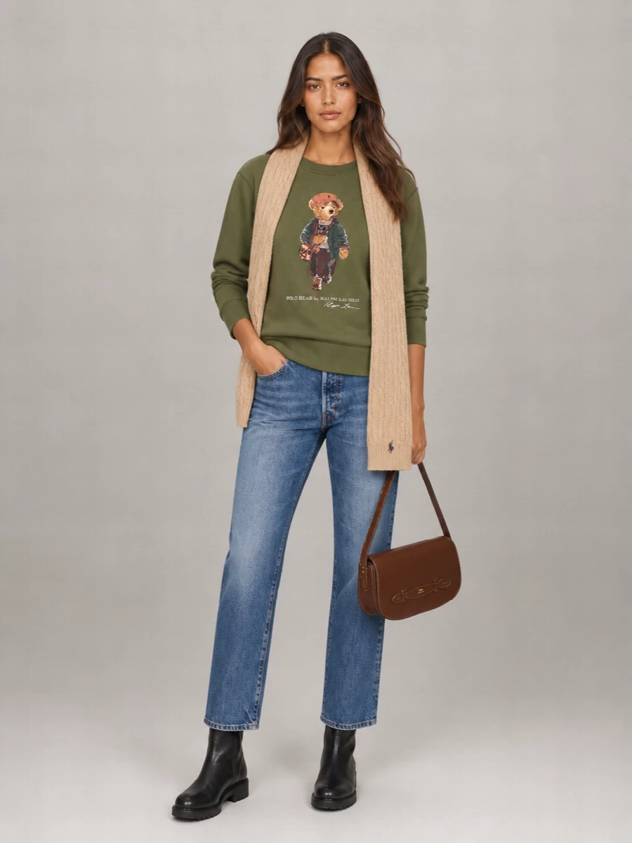 Polo Ralph Lauren cotton-blend polo bear print sweatshirt