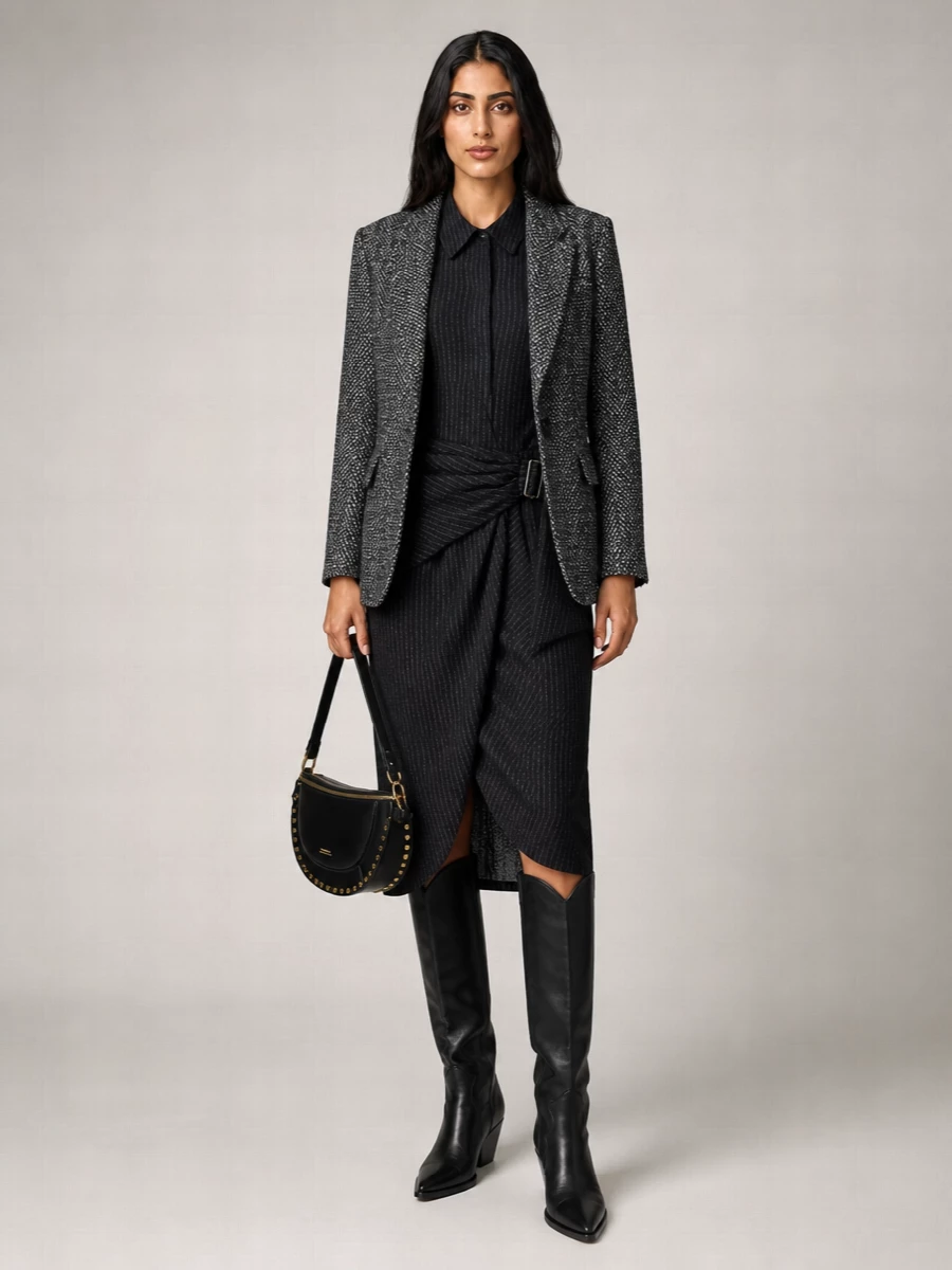 Isabel Marant Etoile Silk Blend V-Neck Blazer