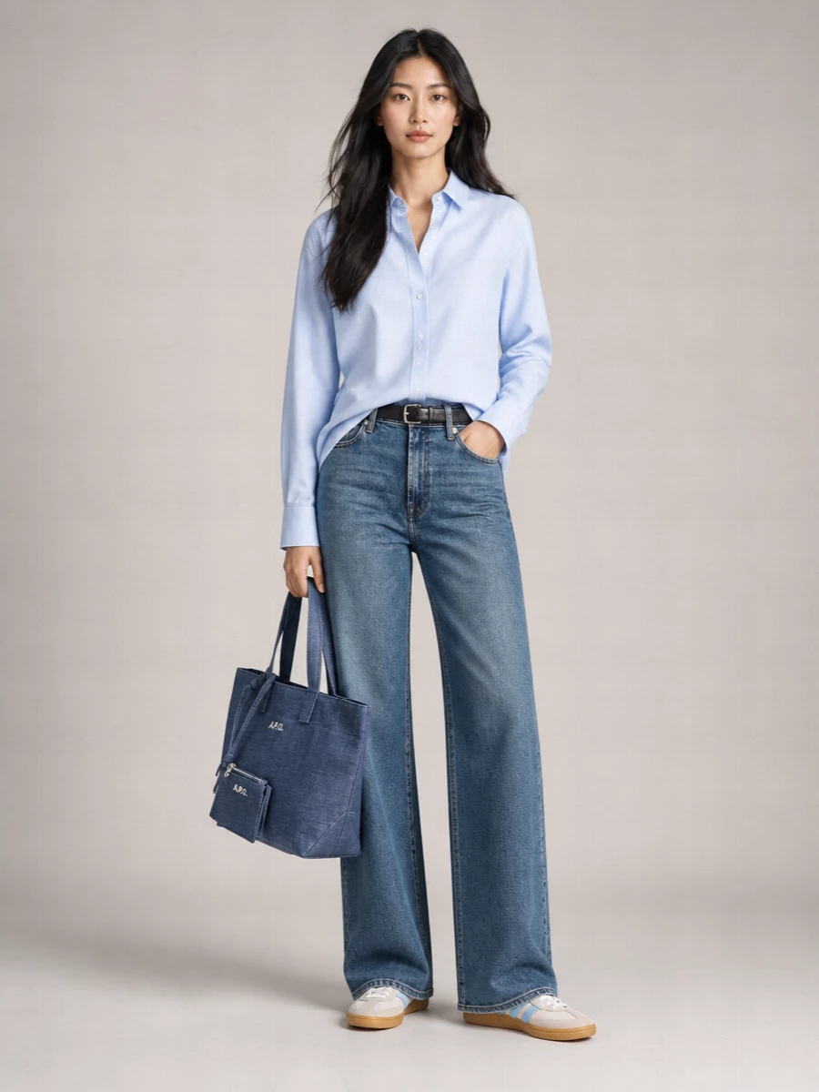 7 For All Mankind Denim Wide-Leg Trousers