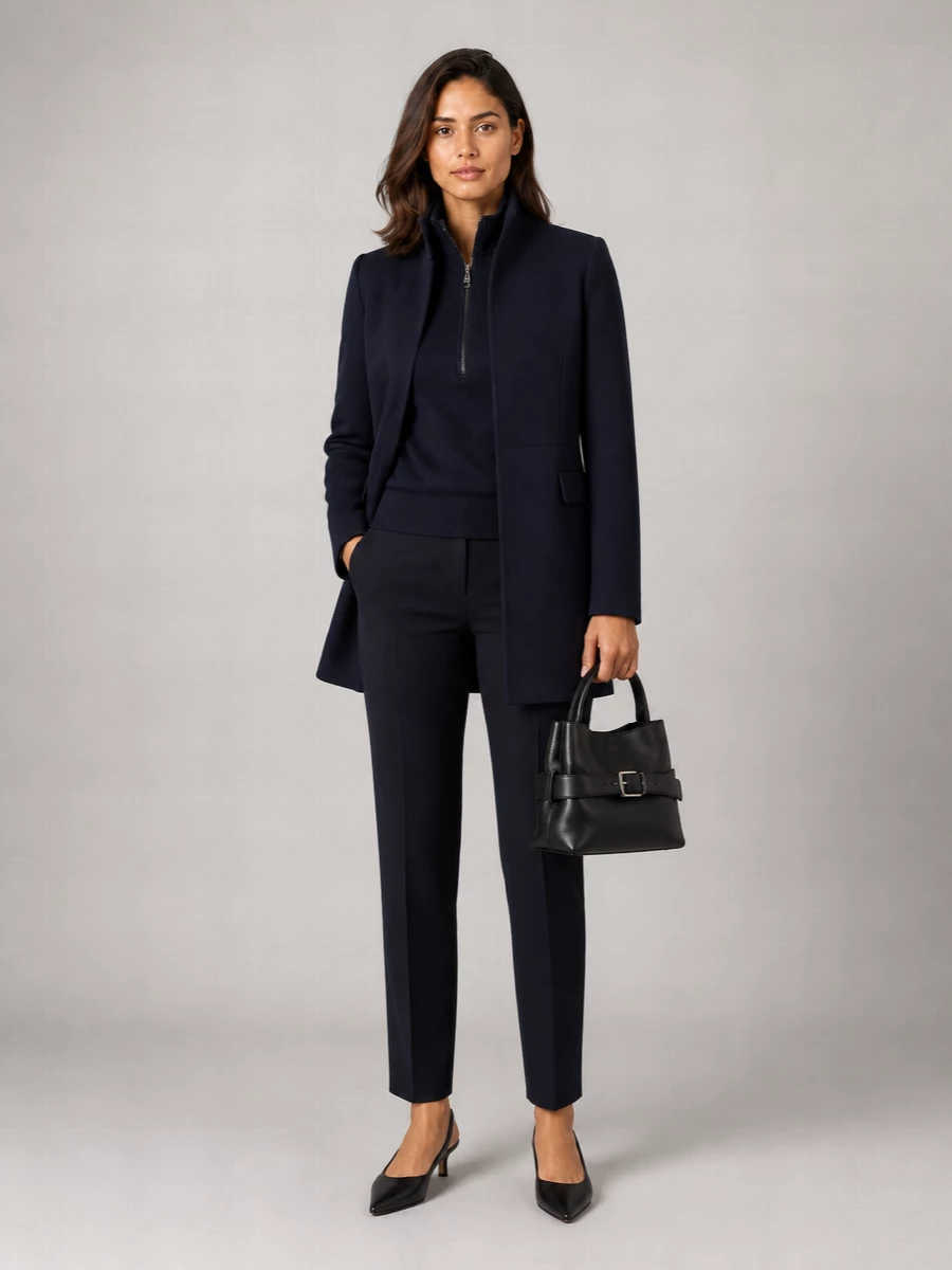 S Max Mara High-Neck Long-Sleeve Fitted Mini Dress