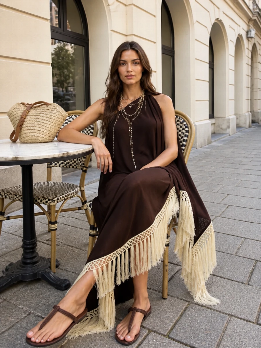 Taller marmo fringe dress dolcegabbana straw tote