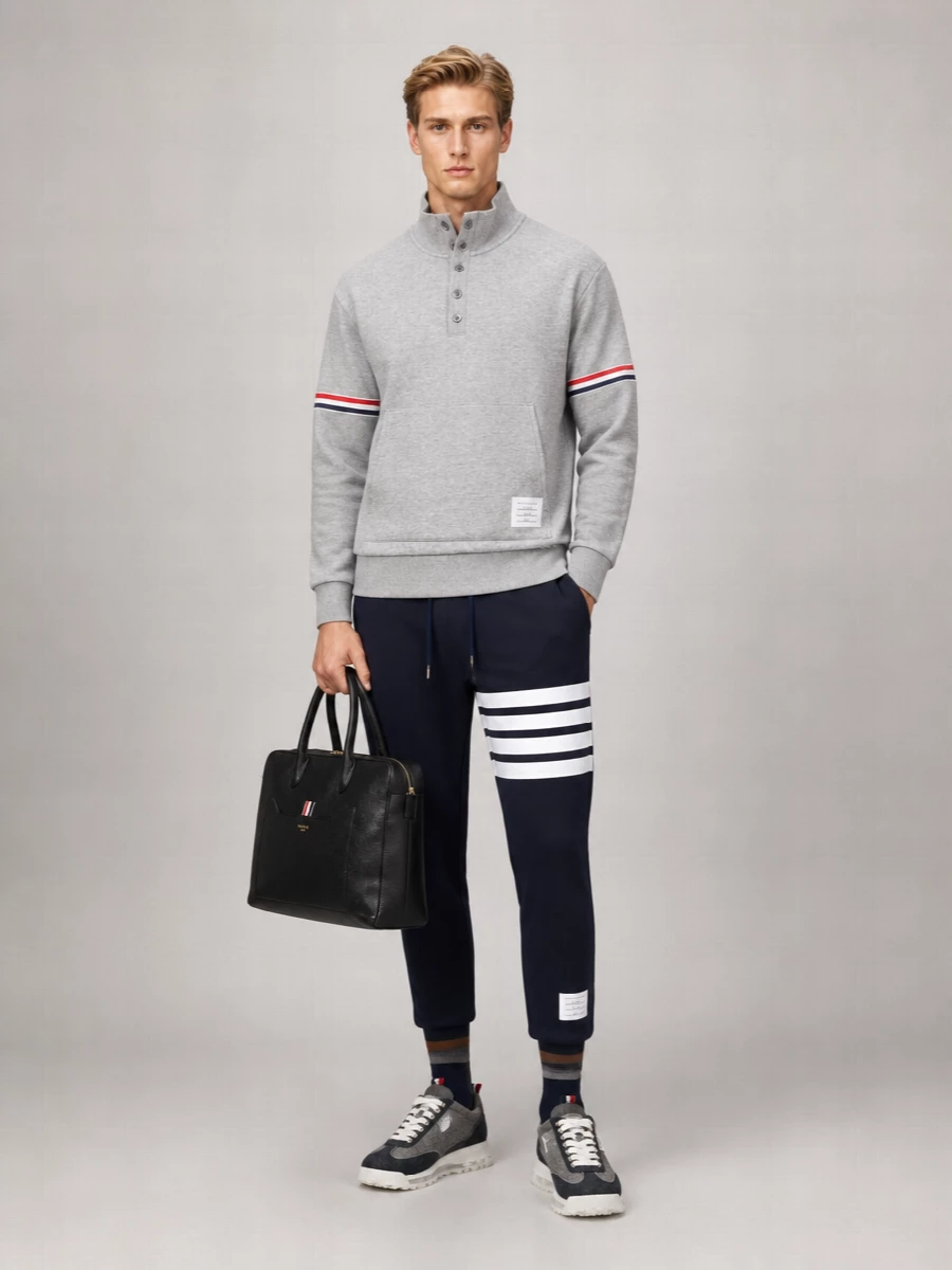 Thom Browne Cotton Funnel Neck Pullover