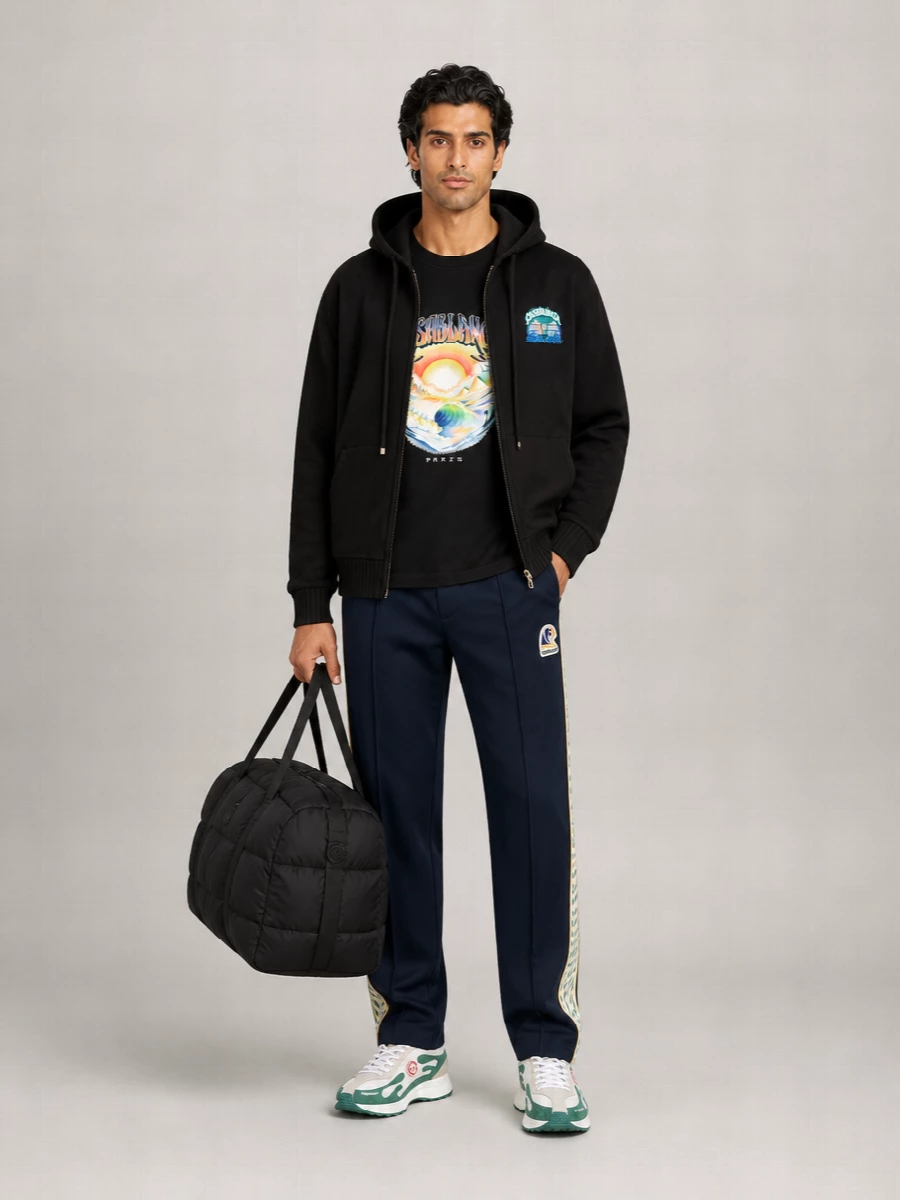 Casablanca Merino Wool Hooded Zip Jacket