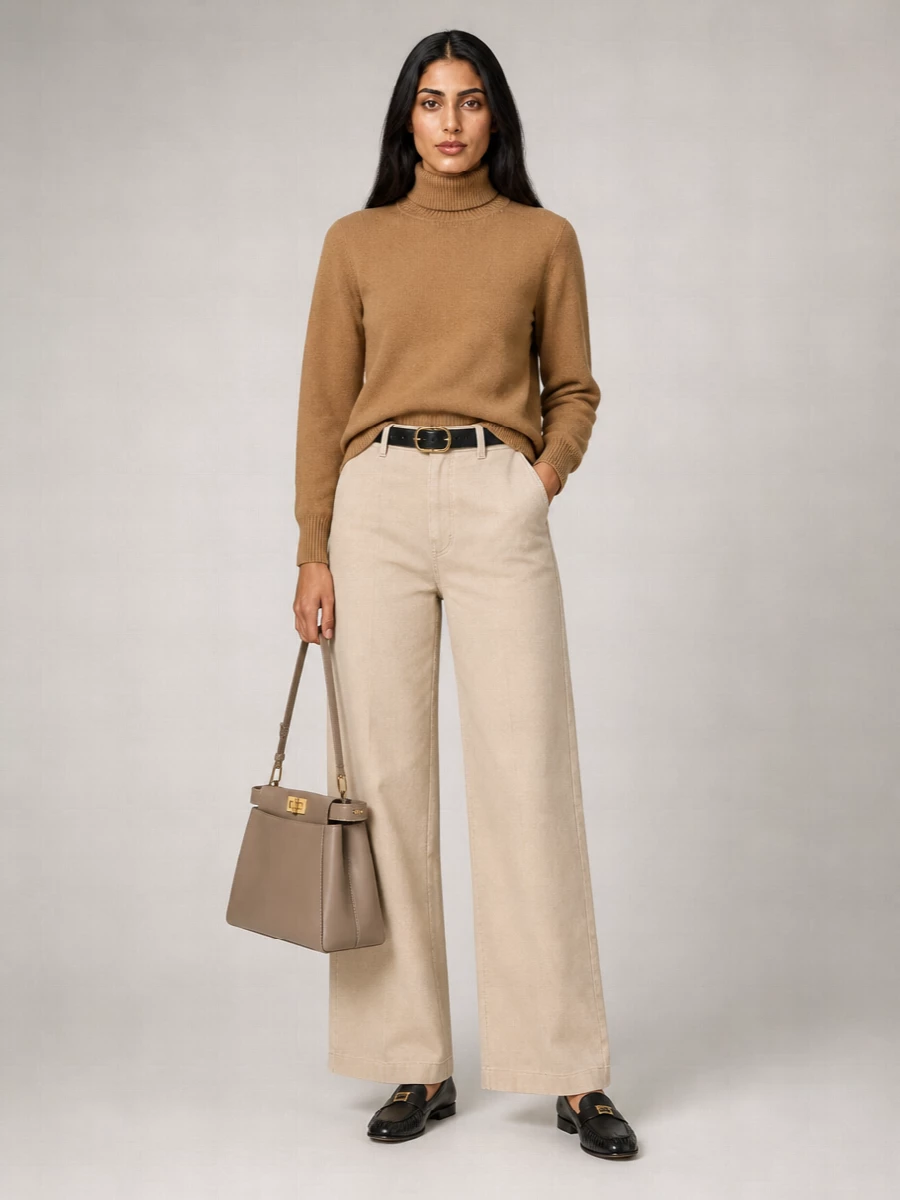 Fendi denim regular-fit wide-leg jeans