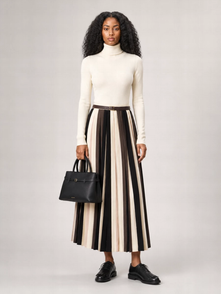 Weekend Max Mara Viscose Pleated Midi Skirt