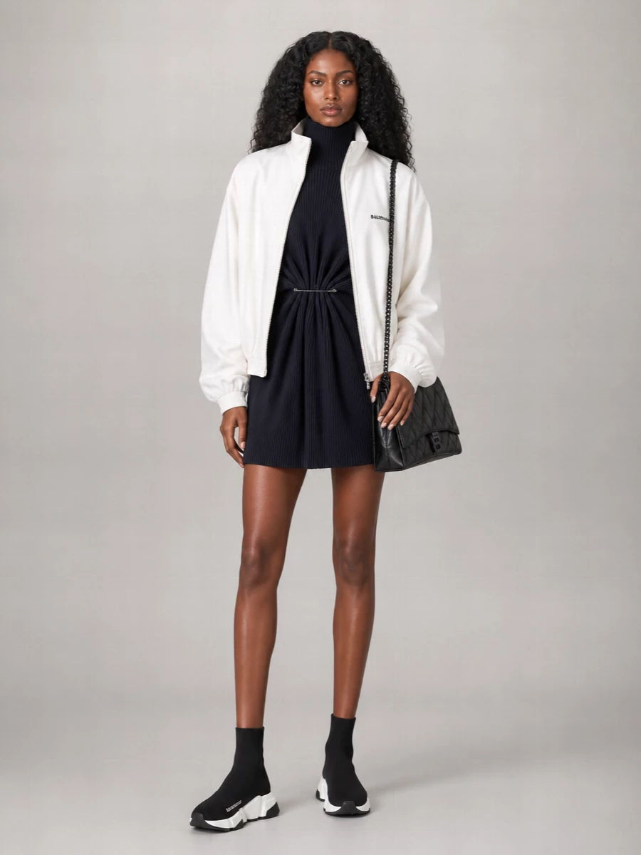 Balenciaga Polyester Oversized Windbreaker Jacket