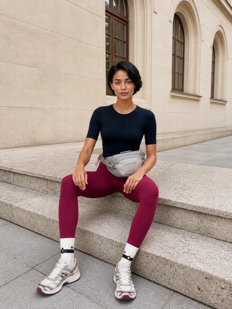 Wolford leggings outfit asics sneakers