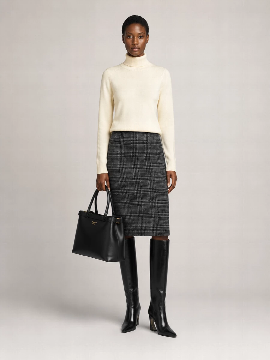 Fendi Embroidered Tweed High-Rise Skirt